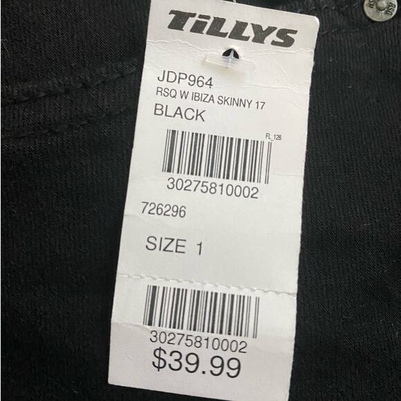 RSQ Ibiza‎ Womens Skinny Jeans Black Distressed - Picture 7 of 7